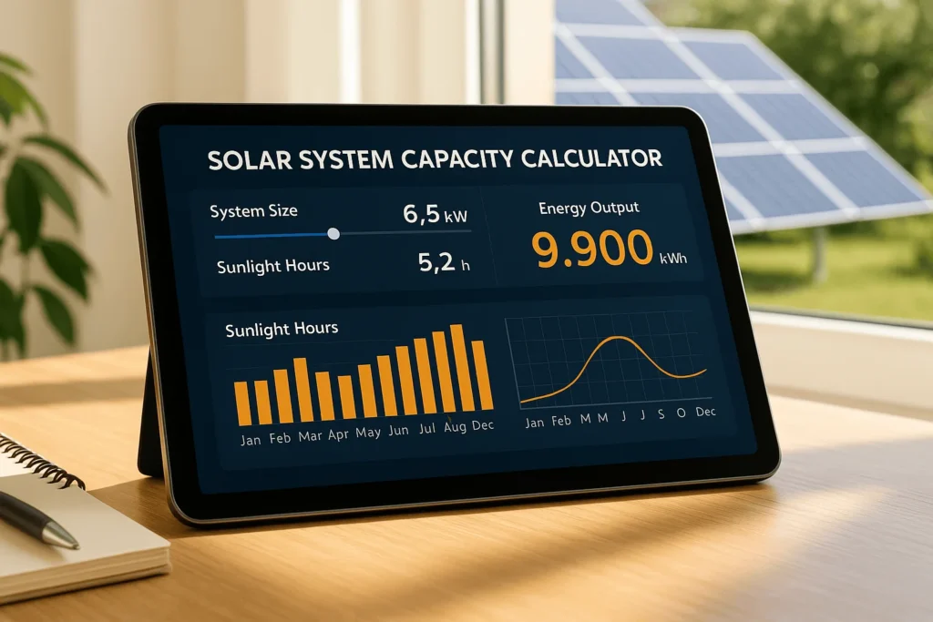 solar system capacity calculator